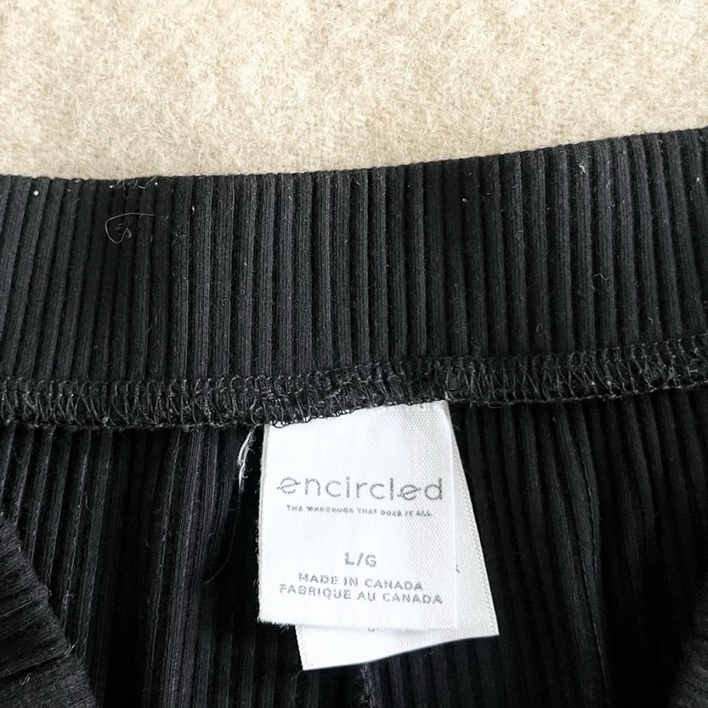 Encircled Wide Leg Knit Rib Pants — image 7 of 8